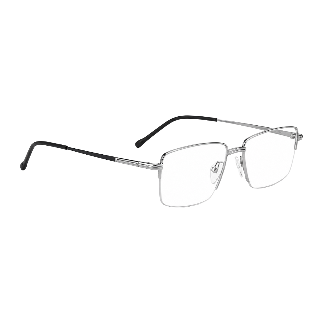 Zoe Miller Iconic Collection – ICN 3635 Half-Rim Square Optical Frame | Gun-5