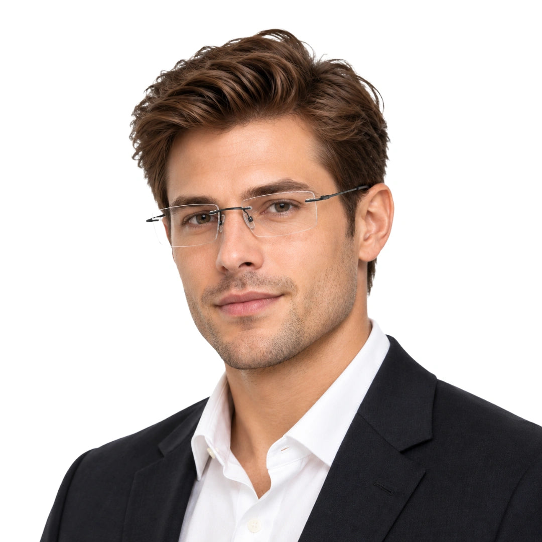INSTAGRAM 8804 | Clean-Line Rimless Rectangle Eyeglasses-7