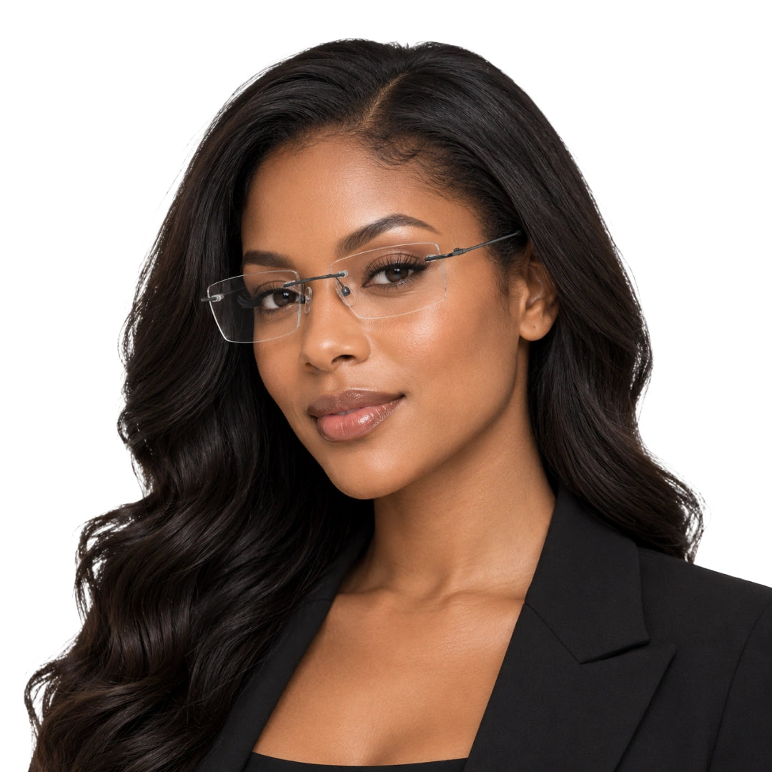 INSTAGRAM 8804 | Clean-Line Rimless Rectangle Eyeglasses-8