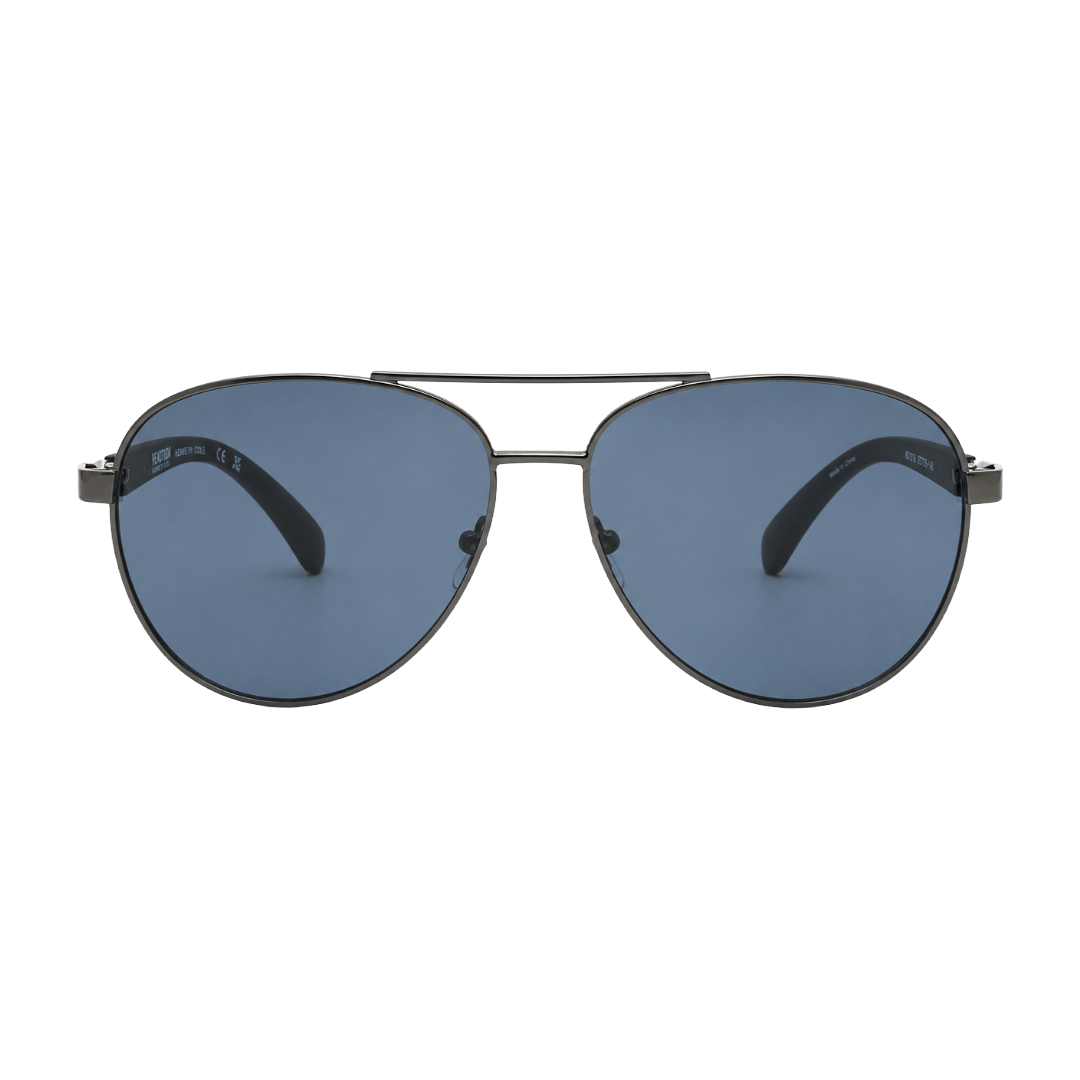 Kenneth Cole Reaction KC1318 Sunglasses – Gunmetal Aviator with Blue Lenses