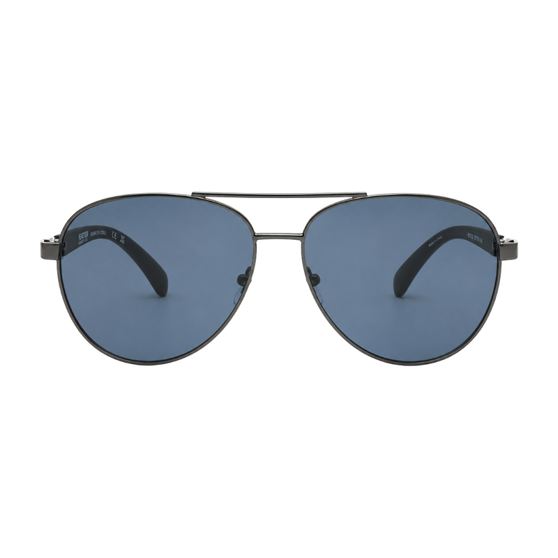 Kenneth Cole Reaction KC1318 Sunglasses – Gunmetal Aviator with Blue Lenses-zoom-