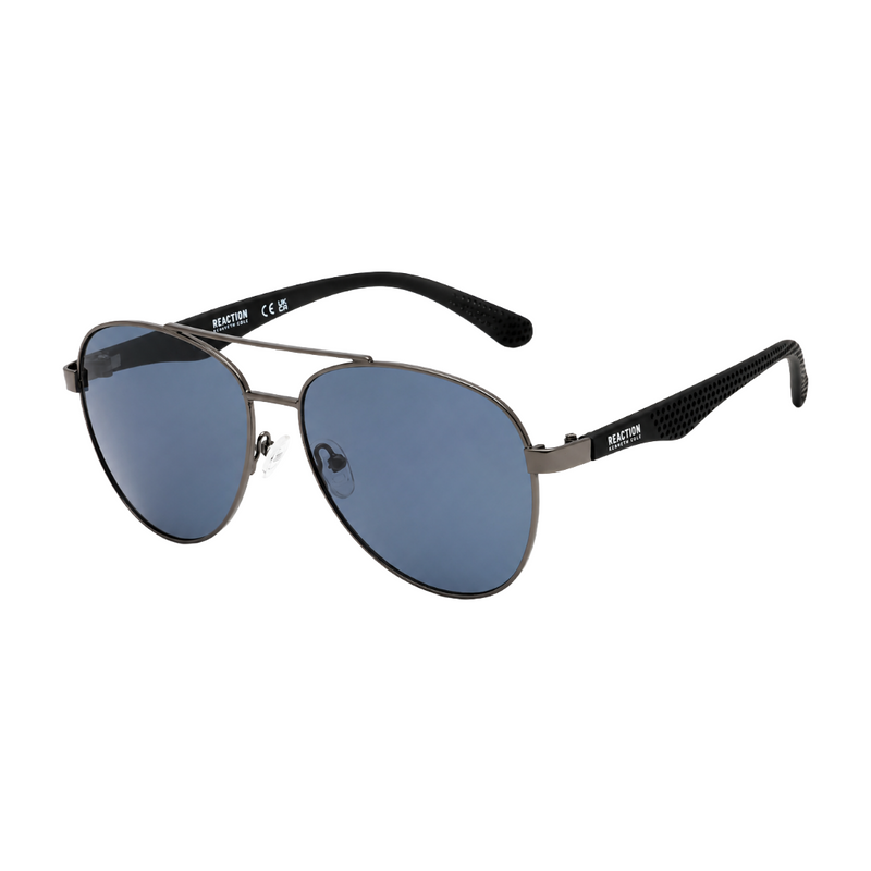 Kenneth Cole Reaction KC1318 Sunglasses – Gunmetal Aviator with Blue Lenses-zoom-