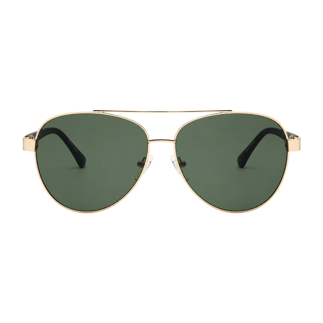 Kenneth Cole Reaction KC1394 Aviator Sunglasses – Gold Frame / Green Lens