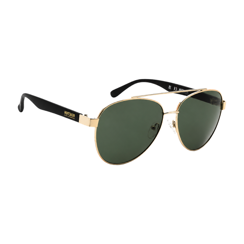 Kenneth Cole Reaction KC1394 Aviator Sunglasses – Gold Frame / Green Lens-zoom-