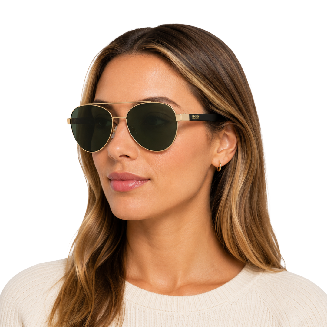 Kenneth Cole Reaction KC1394 Aviator Sunglasses – Gold Frame / Green Lens-zoom-6