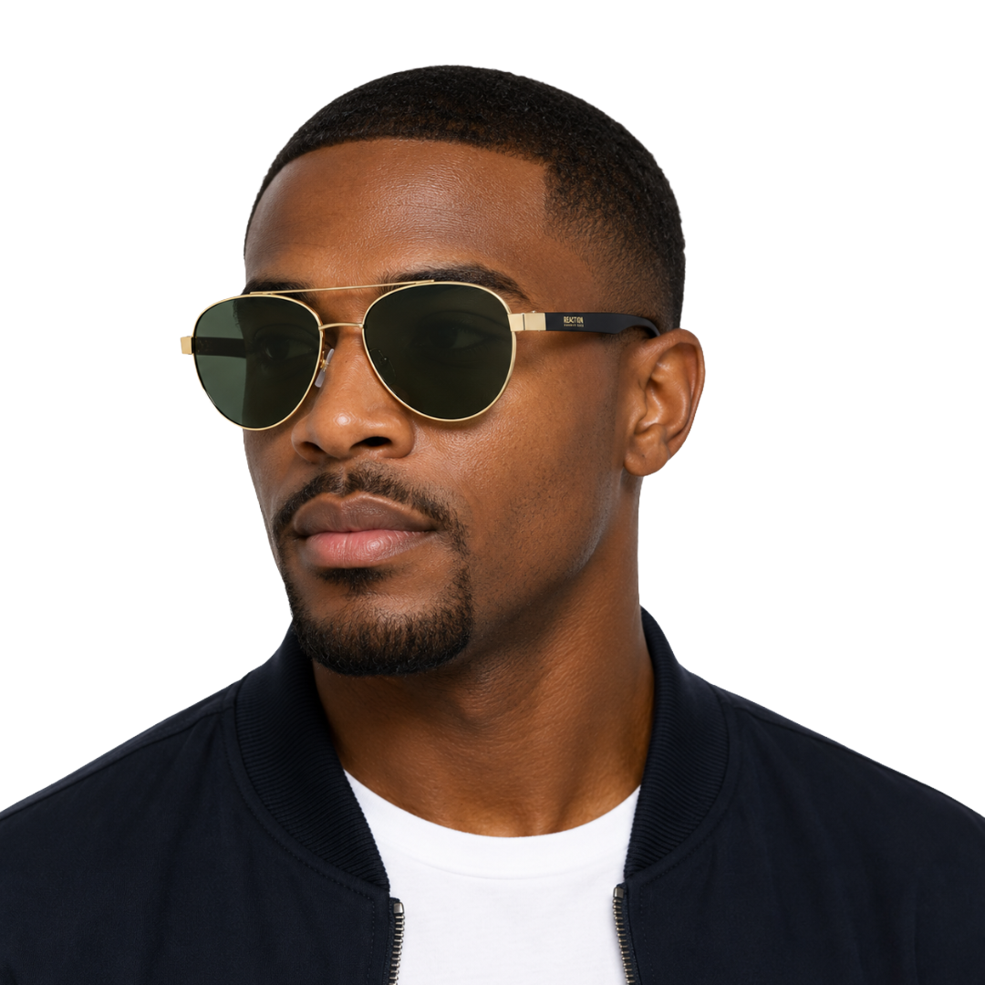 Kenneth Cole Reaction KC1394 Aviator Sunglasses – Gold Frame / Green Lens-zoom-9