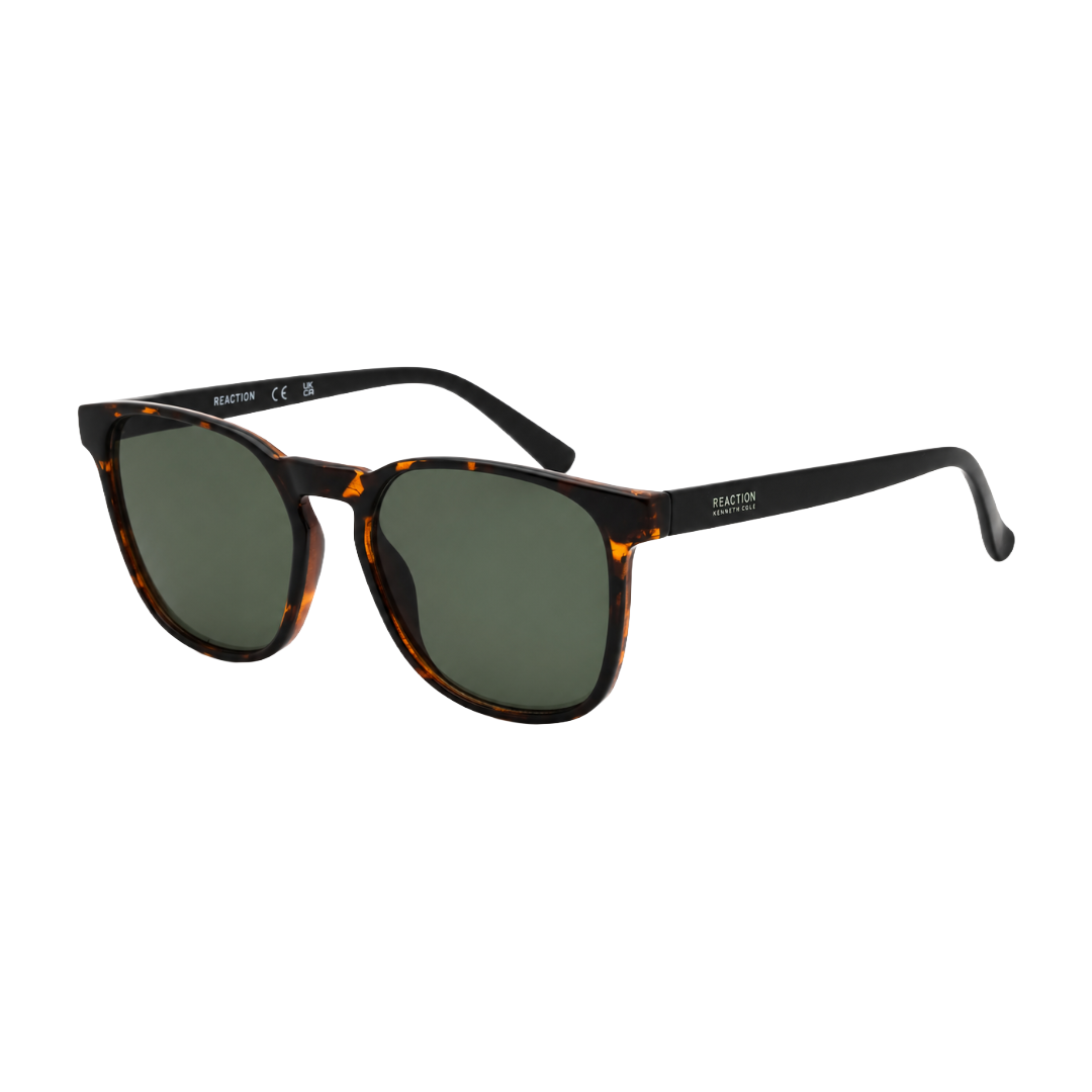 Kenneth Cole Reaction KC1414 Sunglasses – Dark Havana Frame with Green Lenses