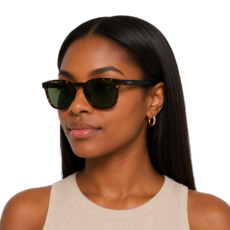 Kenneth Cole Reaction KC1414 Sunglasses – Dark Havana Frame with Green Lenses-zoom-