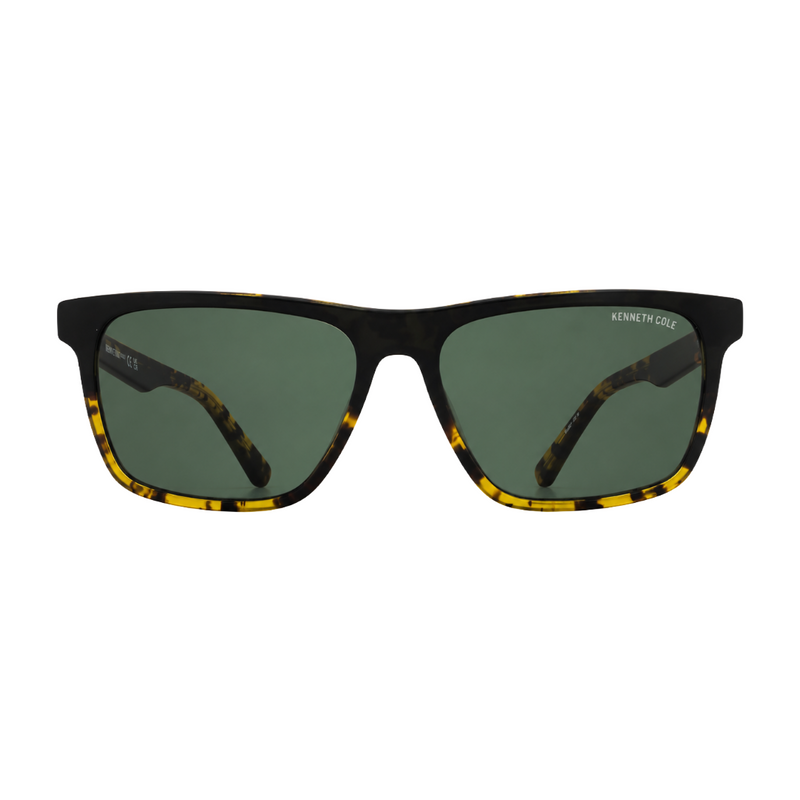 Kenneth Cole New York KCN00040 Rectangle Sunglasses – Black Tortoise / Green Lens-zoom-