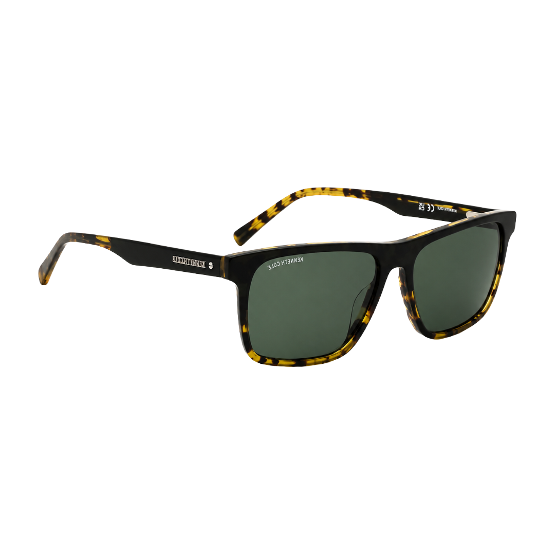 Kenneth Cole New York KCN00040 Rectangle Sunglasses – Black Tortoise / Green Lens-zoom-5