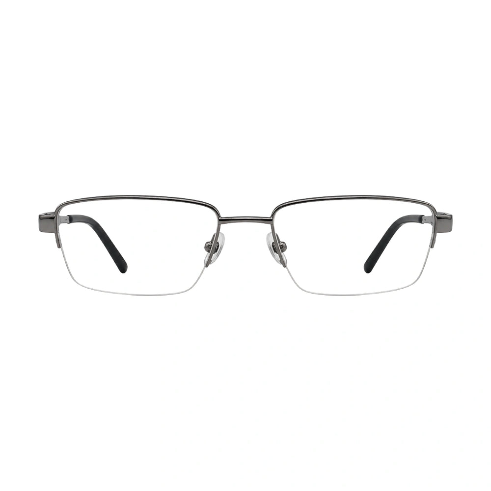 Zoe Miller LUX7614 – Half-Rim Rectangular Metal Eyeglasses | Lightweight Frame for Men & Women