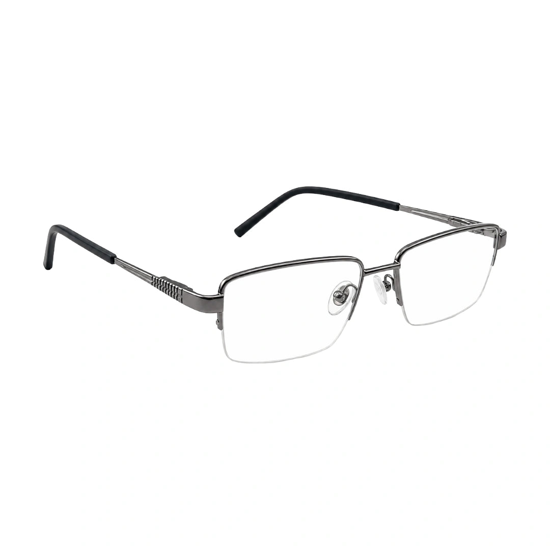 Zoe Miller LUX7614 – Half-Rim Rectangular Metal Eyeglasses | Lightweight Frame for Men & Women-5