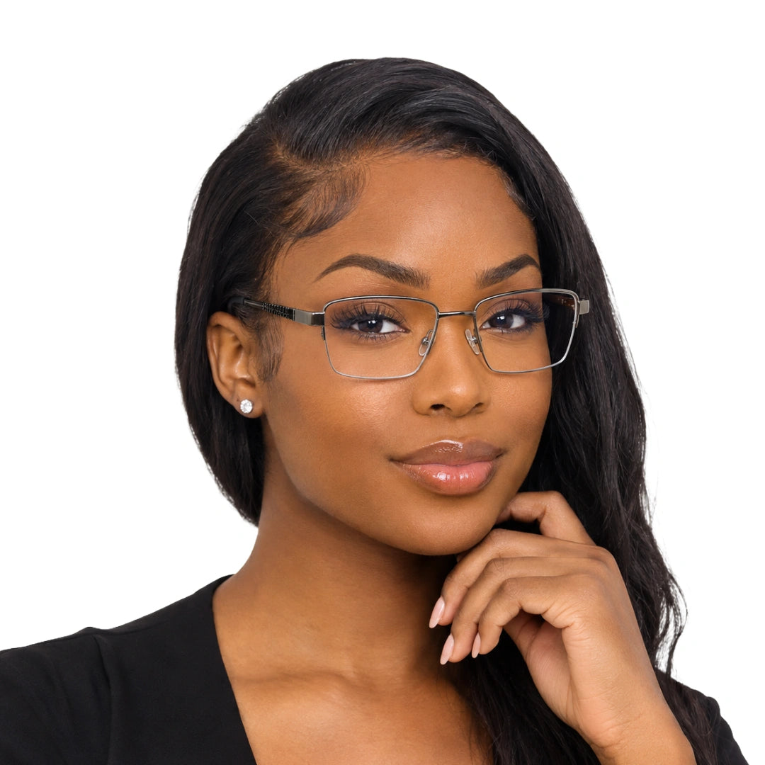 Zoe Miller LUX7614 – Half-Rim Rectangular Metal Eyeglasses | Lightweight Frame for Men & Women-zoom-6