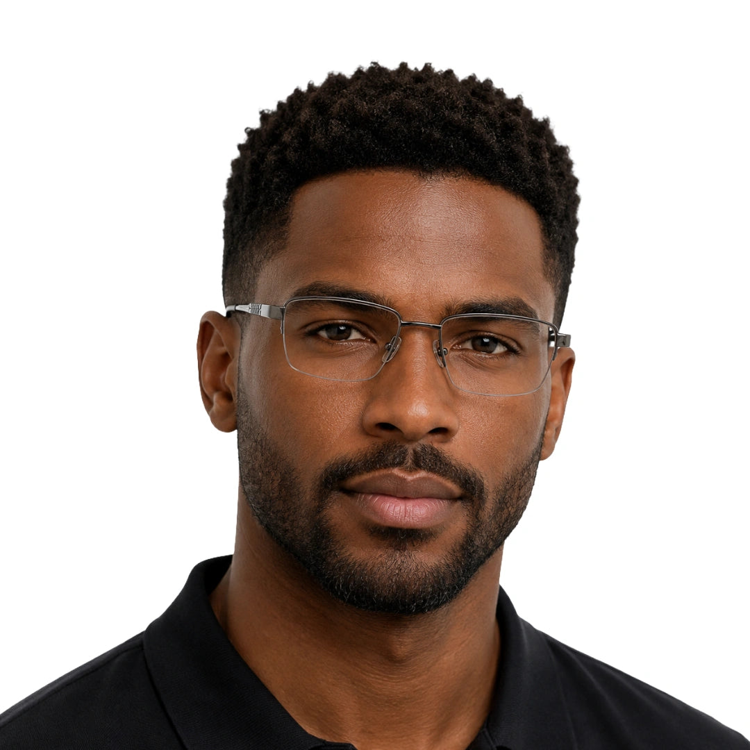 Zoe Miller LUX7614 – Half-Rim Rectangular Metal Eyeglasses | Lightweight Frame for Men & Women-zoom-7