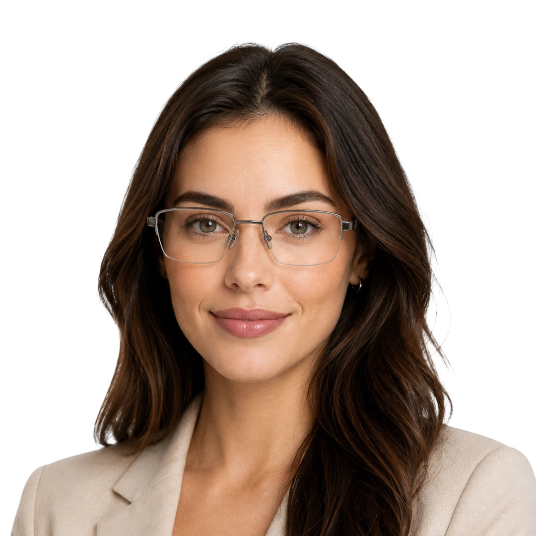 Zoe Miller LUX7614 – Half-Rim Rectangular Metal Eyeglasses | Lightweight Frame for Men & Women-zoom-8