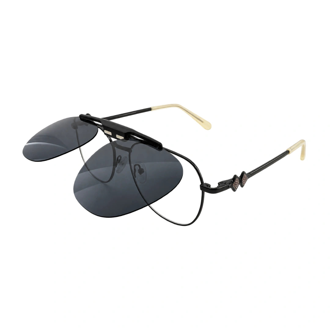 Zoe Miller LUX7623 | Premium Geometric Prescription Eyeglasses with Sun Clip-zoom-12