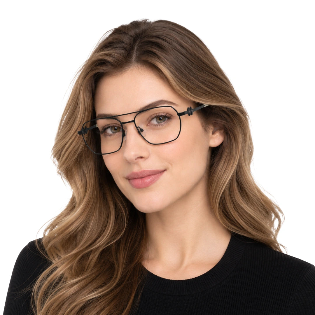Zoe Miller LUX7623 | Premium Geometric Prescription Eyeglasses with Sun Clip-19
