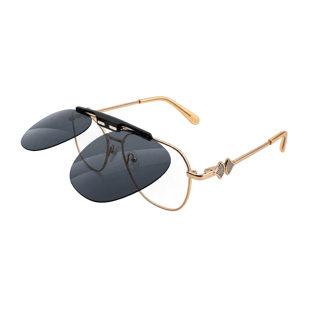 Zoe Miller LUX7623 | Premium Geometric Prescription Eyeglasses with Sun Clip-32