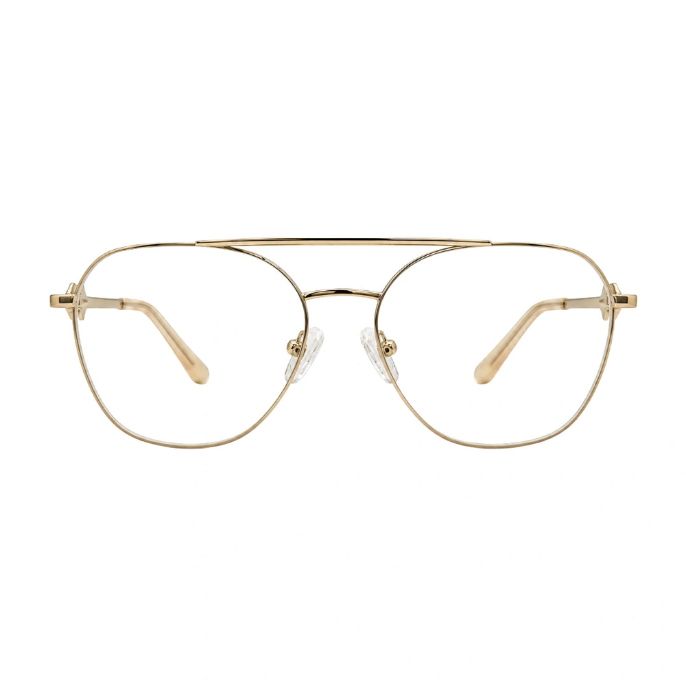 Zoe Miller LUX7623 | Premium Geometric Prescription Eyeglasses with Sun Clip