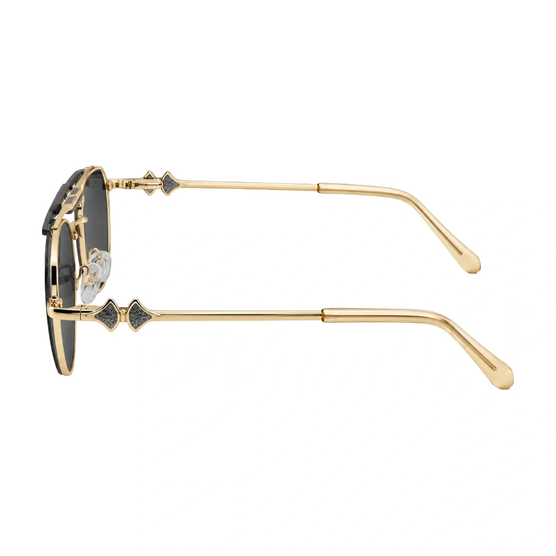 Zoe Miller LUX7623 | Premium Geometric Prescription Eyeglasses with Sun Clip-4