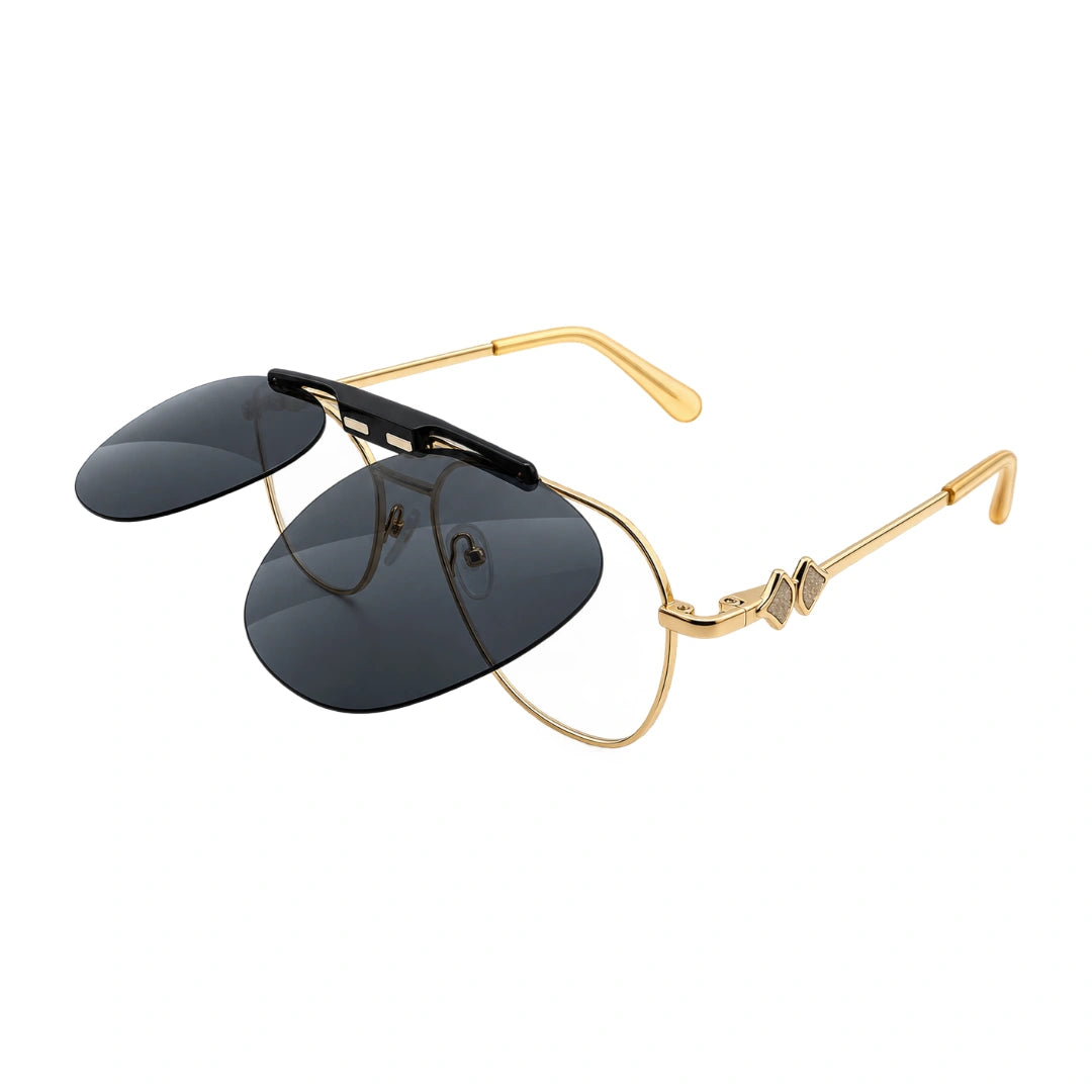 Zoe Miller LUX7623 | Premium Geometric Prescription Eyeglasses with Sun Clip-2