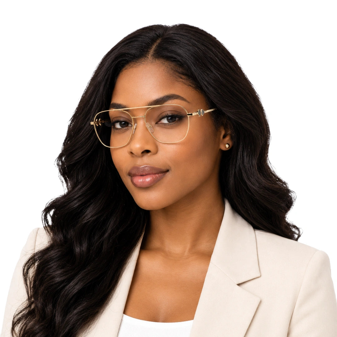 Zoe Miller LUX7623 | Premium Geometric Prescription Eyeglasses with Sun Clip-zoom-7