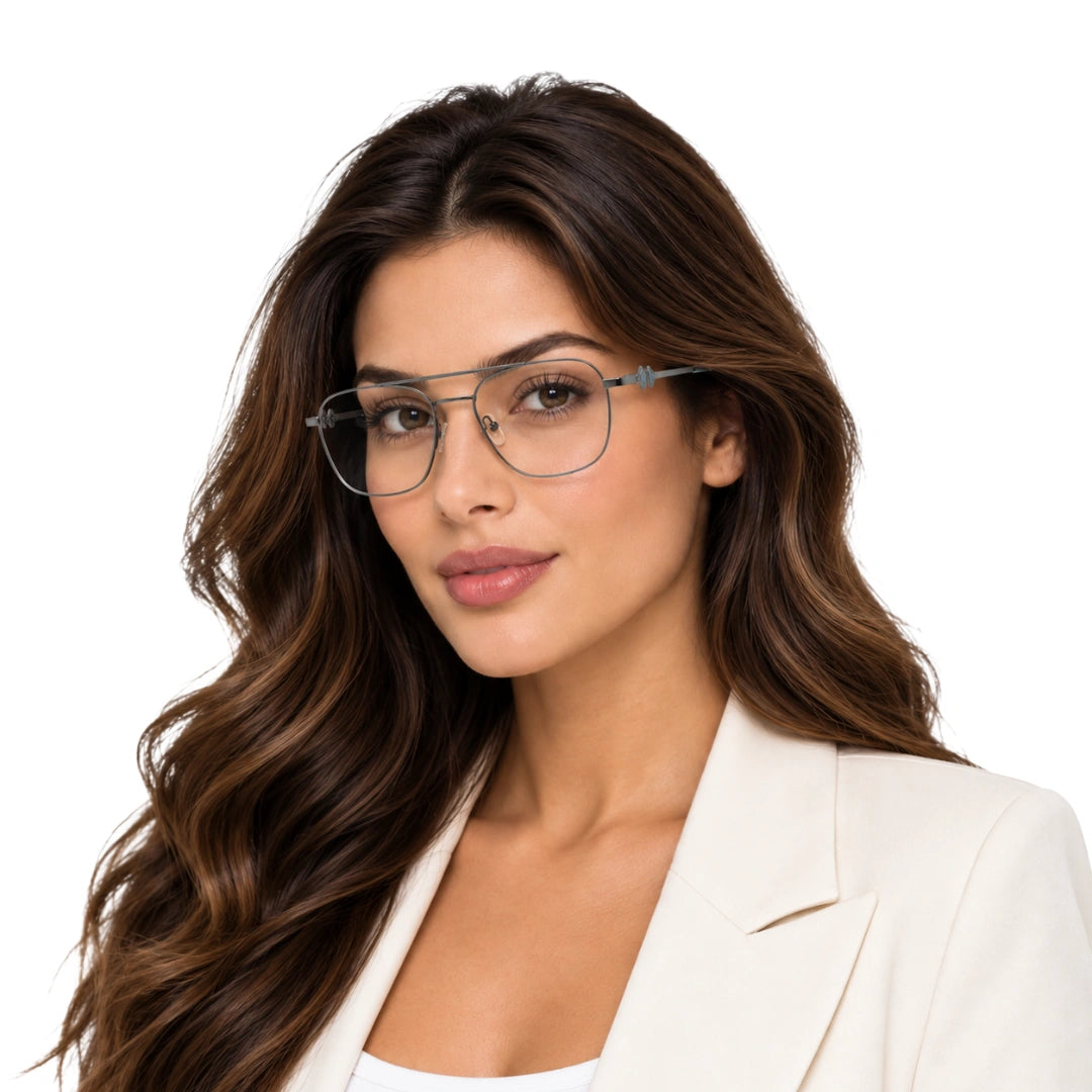 Zoe Miller LUX7623 | Premium Geometric Prescription Eyeglasses with Sun Clip-27