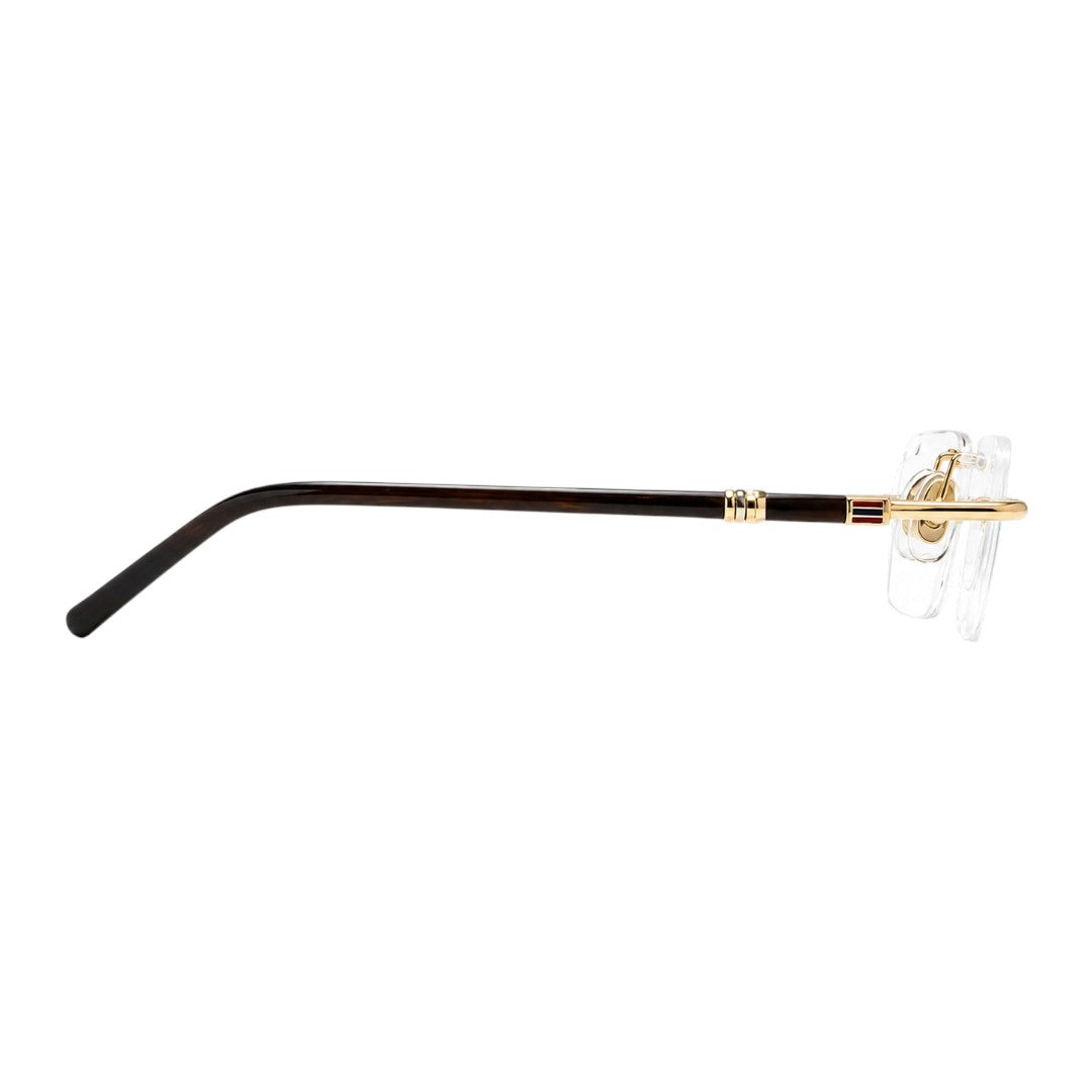 Luxury Collection Prestige Gold Rectangle Eyeglasses LUX 7618