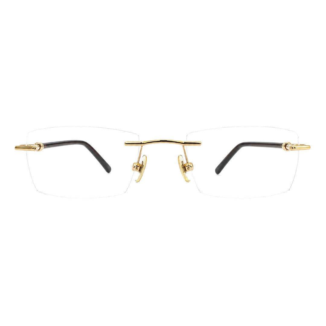 Luxury Collection Prestige Gold Rectangle Eyeglasses LUX 7618-zoom-1
