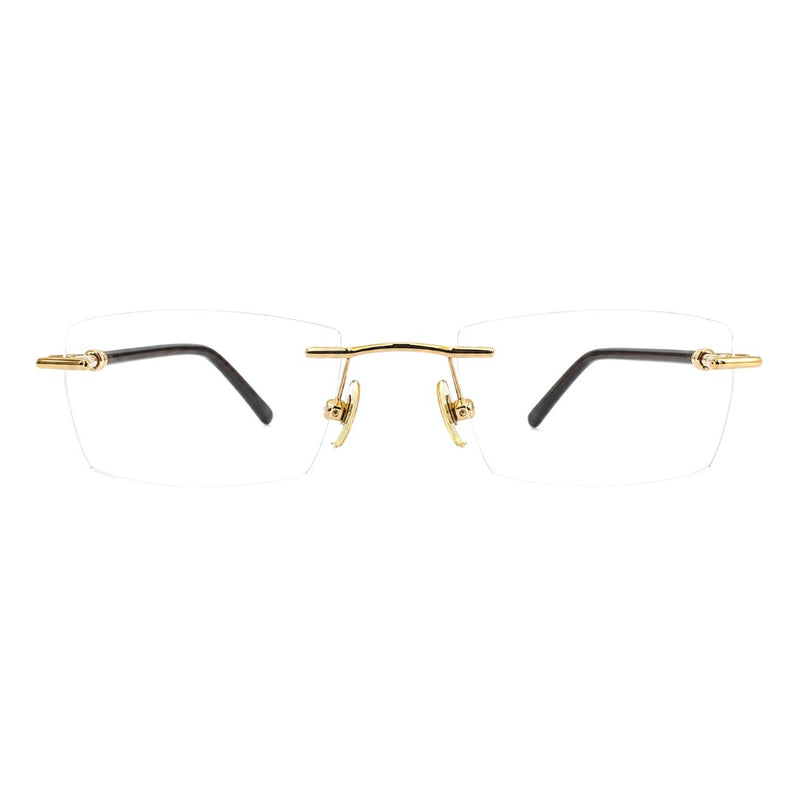Luxury Collection Prestige Gold Rectangle Eyeglasses LUX 7618-zoom-