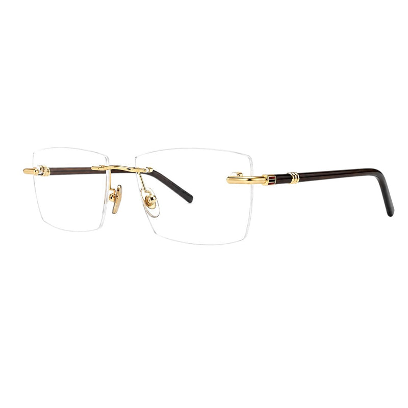 Luxury Collection Prestige Gold Rectangle Eyeglasses LUX 7618-zoom-