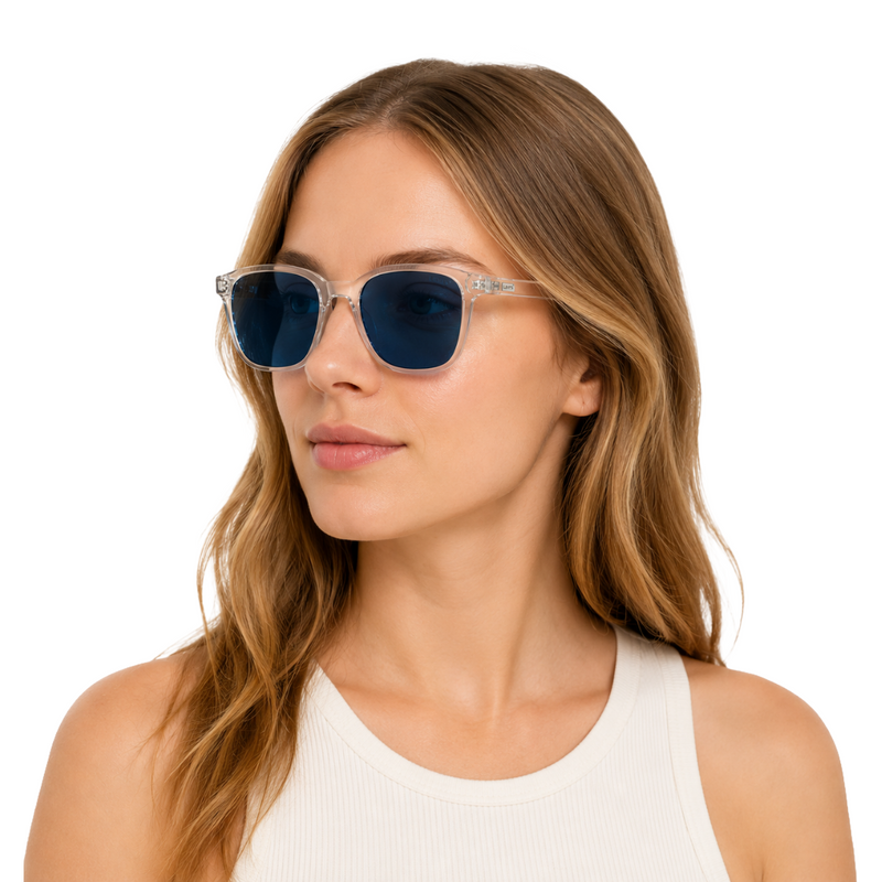 Levi's LV 5030 Sunglasses – Crystal Clear Frame with Blue Lenses-zoom-