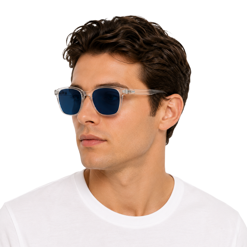 Levi's LV 5030 Sunglasses – Crystal Clear Frame with Blue Lenses-zoom-