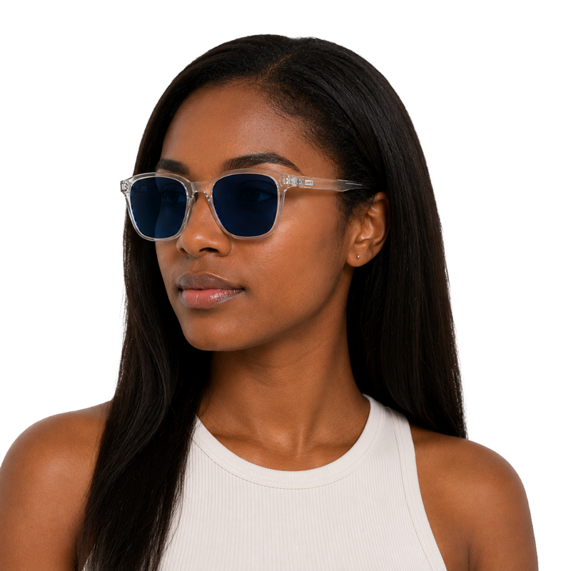 Levi's LV 5030 Sunglasses – Crystal Clear Frame with Blue Lenses-zoom-