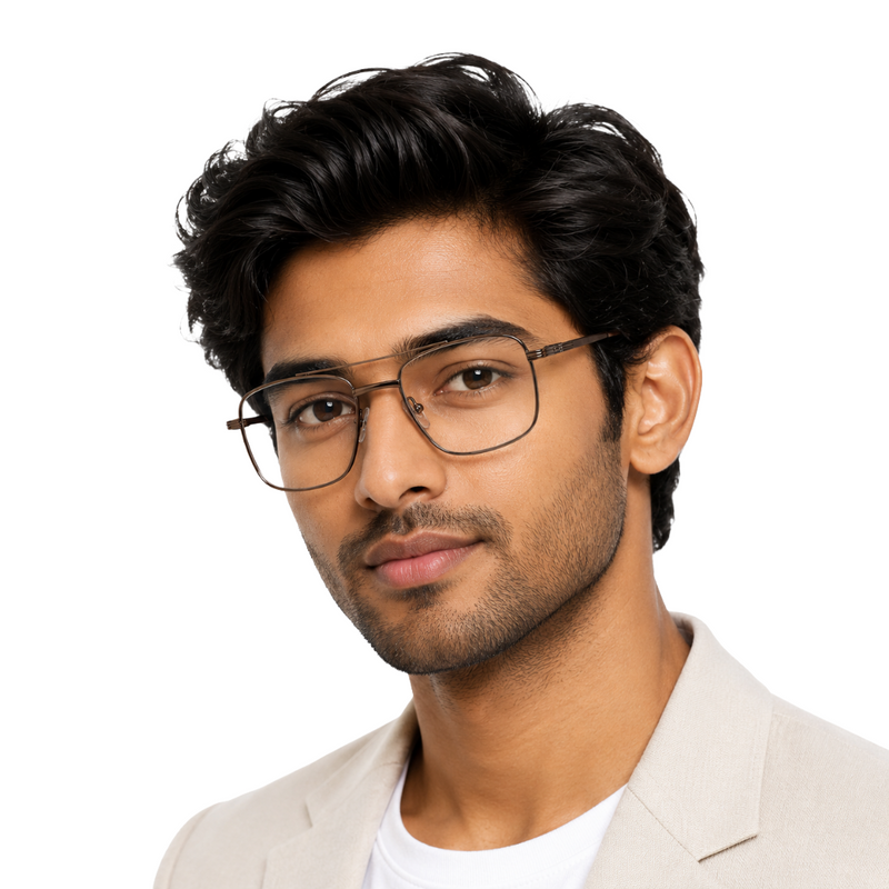 OS ACL Genre 8002 | Aviator-Square Prescription Eyeglasses-zoom-