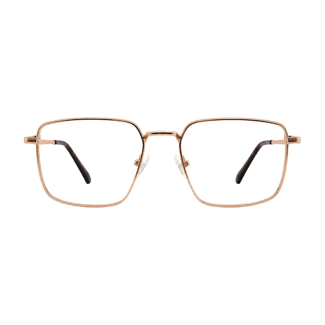 OS ACL Genre 8003 square prescription eyeglasses in copper and dark brown, front view