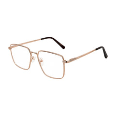 OS ACL Genre 8003 square prescription eyeglasses in copper and dark brown, three-quarter angled view