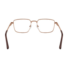 OS ACL Genre 8003 square prescription eyeglasses in gold and brown, rear view