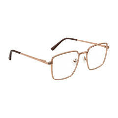 OS ACL Genre 8003 square prescription eyeglasses in gold and brown, angled view