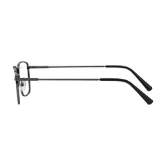 OS ACL Genre 8003 square prescription eyeglasses in gunmetal and black, side profile view