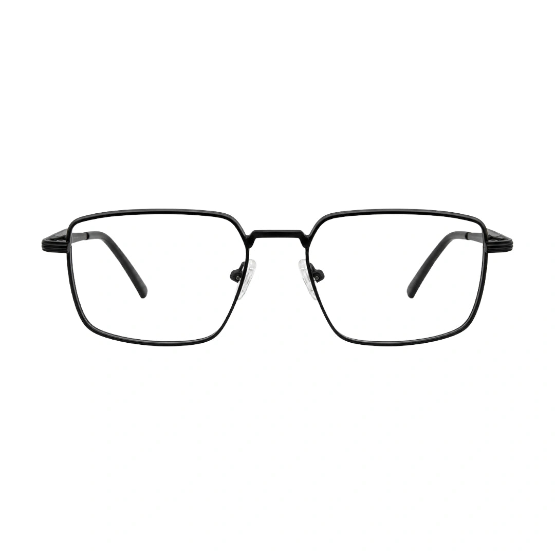 OS ACL Genre 8003 square prescription eyeglasses in matte black, front view