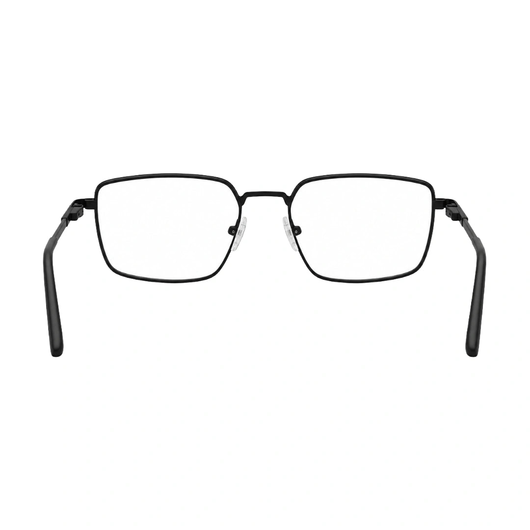 OS ACL Genre 8003 square prescription eyeglasses in matte black, rear view