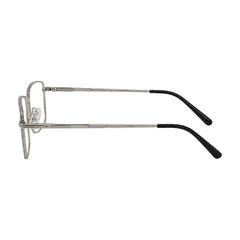 OS ACL Genre 8003 square prescription eyeglasses in silver and black, side profile view