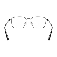 OS ACL Genre 8003 square prescription eyeglasses in silver and black, rear view