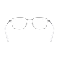 OS ACL Genre 8003 square prescription eyeglasses in silver and white, rear view