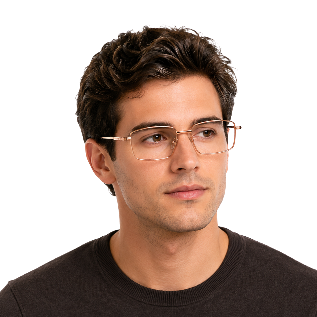OS ACL Genre 8005 | Classic Rectangular Metal Prescription Eyeglasses-zoom-45