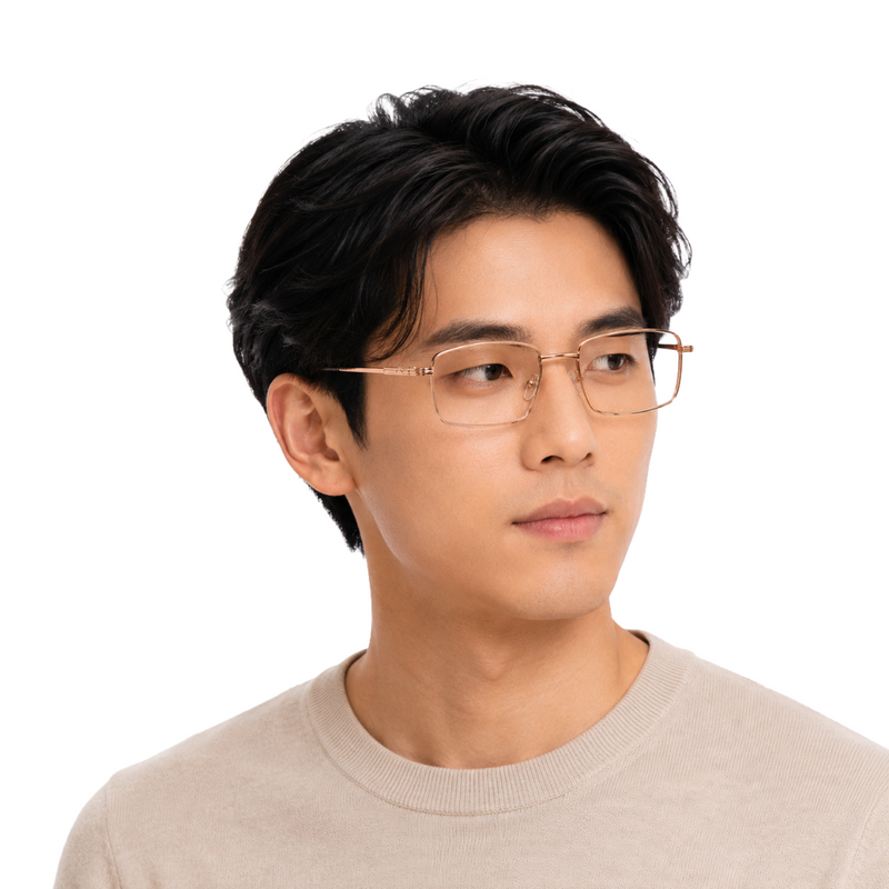 OS ACL Genre 8005 | Classic Rectangular Metal Prescription Eyeglasses-zoom-