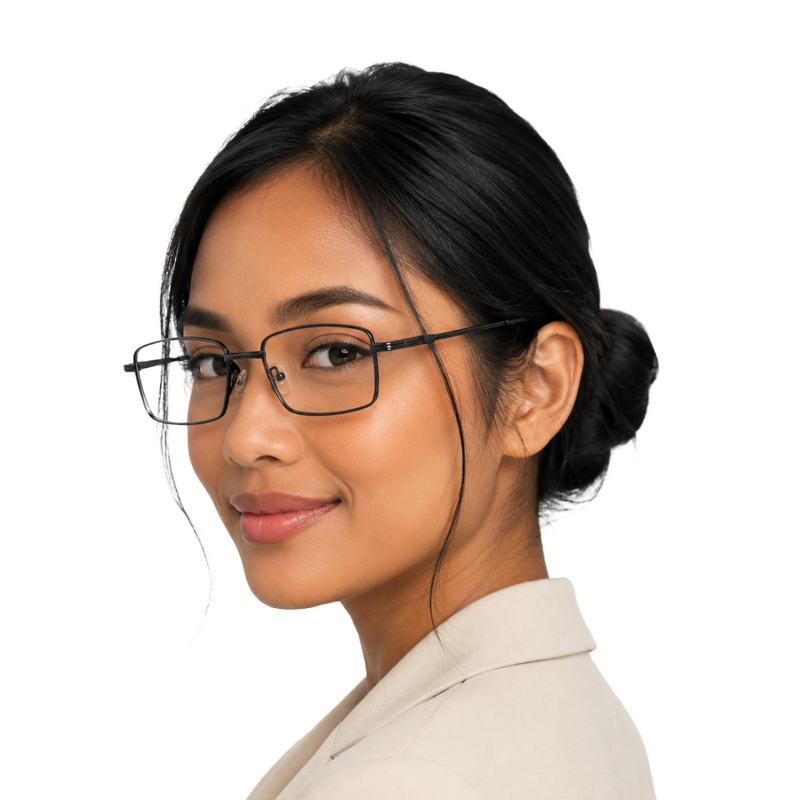 OS ACL Genre 8005 | Classic Rectangular Metal Prescription Eyeglasses-zoom-