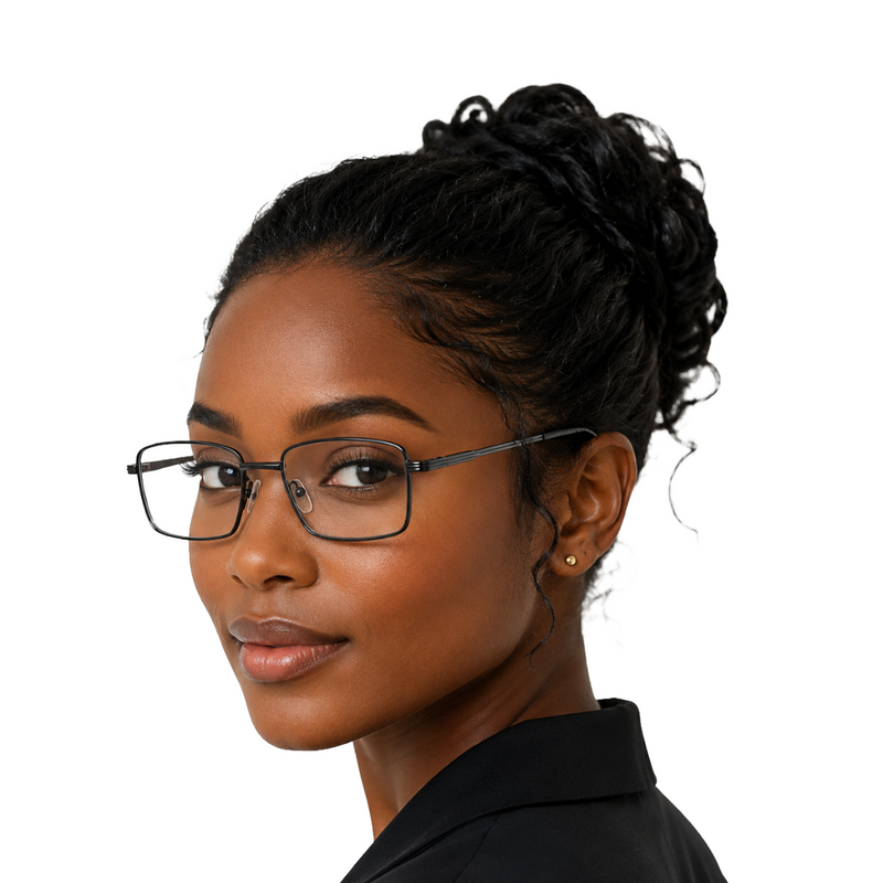 OS ACL Genre 8005 | Classic Rectangular Metal Prescription Eyeglasses-zoom-