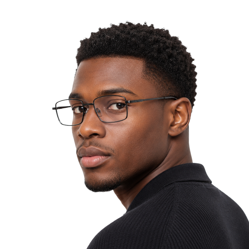 OS ACL Genre 8005 | Classic Rectangular Metal Prescription Eyeglasses-zoom-